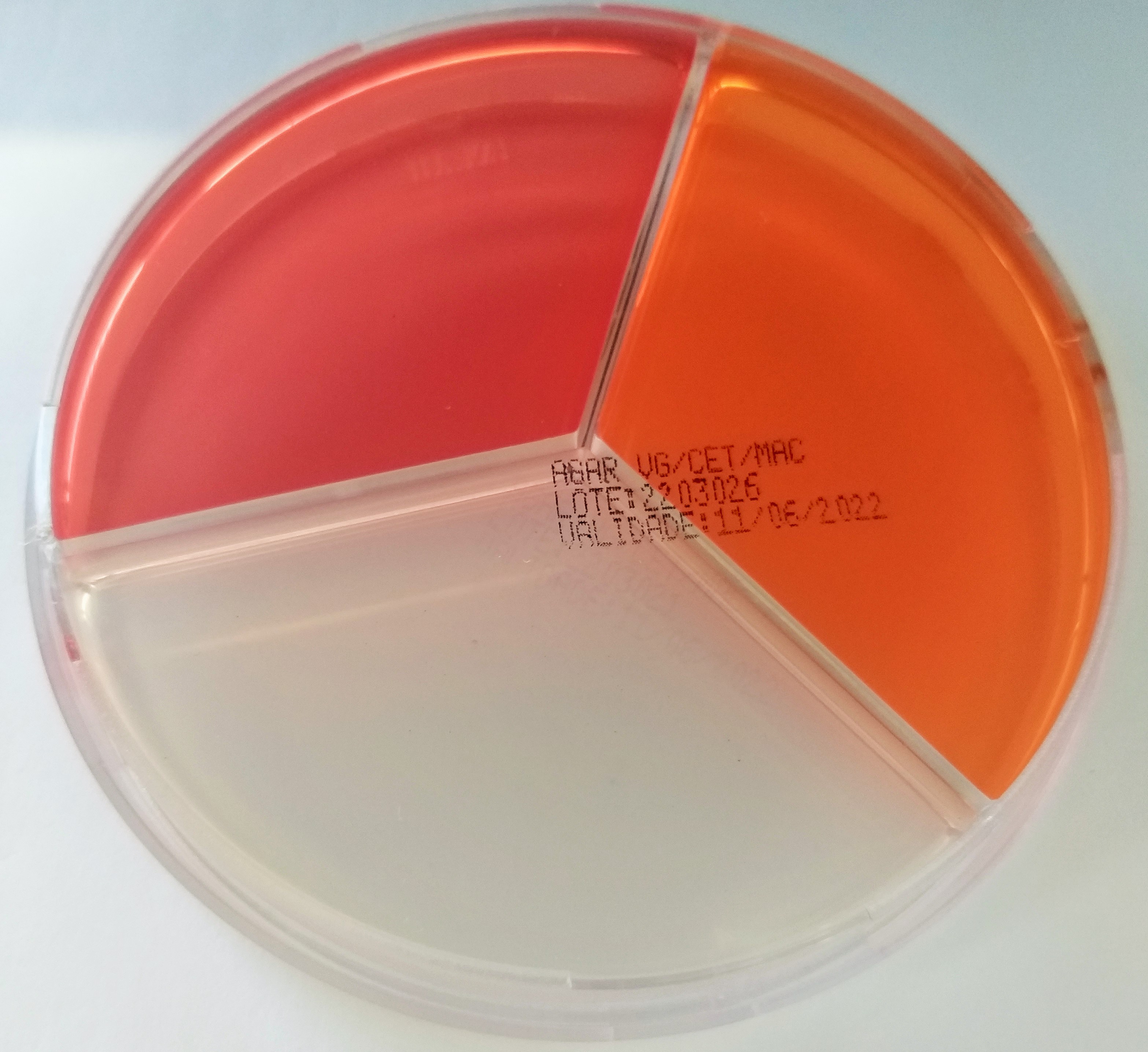 AGAR VG/CET/MAC (Vogel Johnson + Cetrimide + MacConkey) - Placa 90x15mm triplate